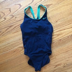 Nike Solid Powerback One Piece Swimsuit
